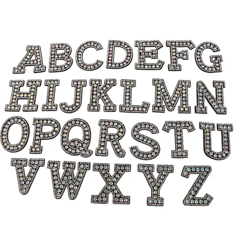 Hot Stickers 26 English Letter Patches DIY Clothing Bags Hand-stitched Hot Pearl Letter Cloth Stickers