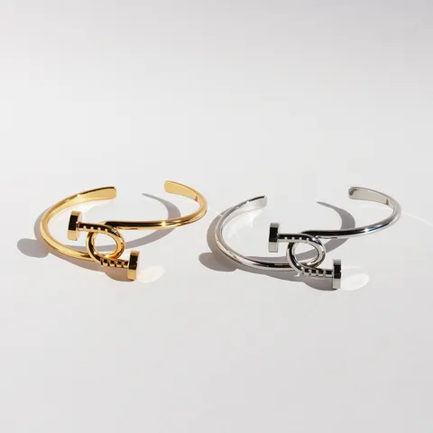 Brass Irregular Plating Geometric Nail Bangle