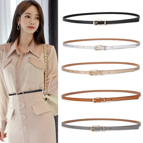 New Ladies Belt  Dress Sweater Ladies Pin Buckle Belt PU Small Belt Manufacturers Spot Wholesale