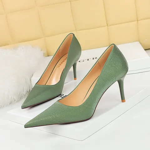 7239-A2  Style Fashionable Simple  High Heels Women's Shoes Stiletto High Heel Low-cut Pointed Spring And Autumn Single-layer Shoes