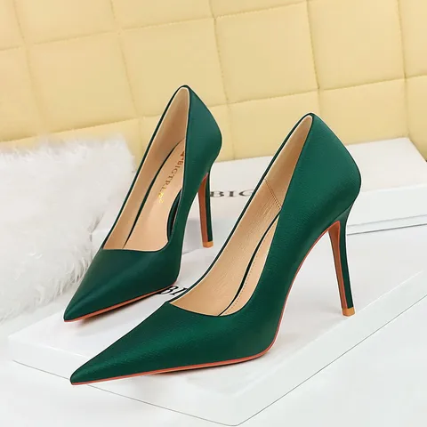 1198-1 Retro  Fashion Sexy Nightclub Slimming Banquet High Heels Women's Shoes Stiletto Low-cut Pointed Shoes