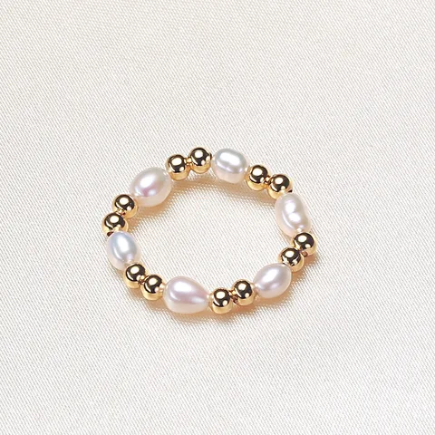 Freshwater Pearl Copper Round Rings