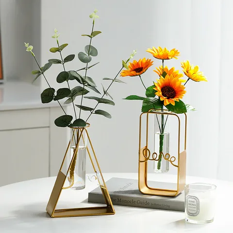 Home Decorations Desktop Flower Ornaments Creative  Style Dining Table Decoration Fake Flower Simulation Flower Vase Advanced Sense