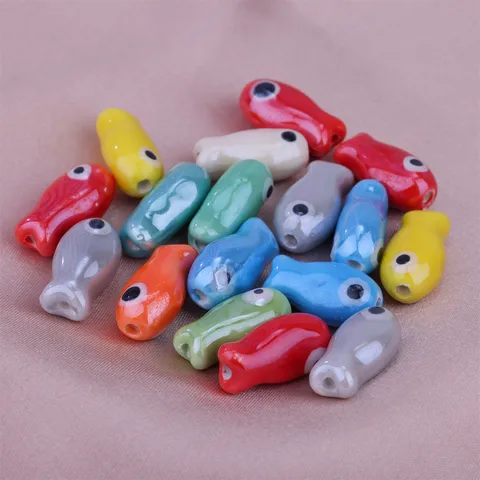 10 PCS/Package 19*10 * 8mm Ceramics Fish Beads