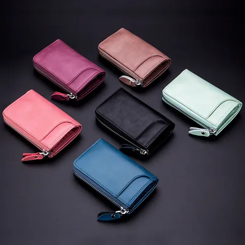 Multi-functional Car Key Bag Card Bag Men's Zipper Vertical Key Bag Real Cowhide Women's Small Coin Purse Key Buckle