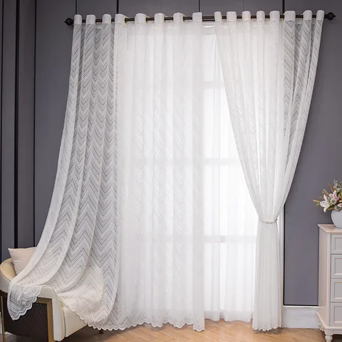 Export  Finished Product Window Screen Curtain White  Living Room Bedroom Balcony Modern Simple