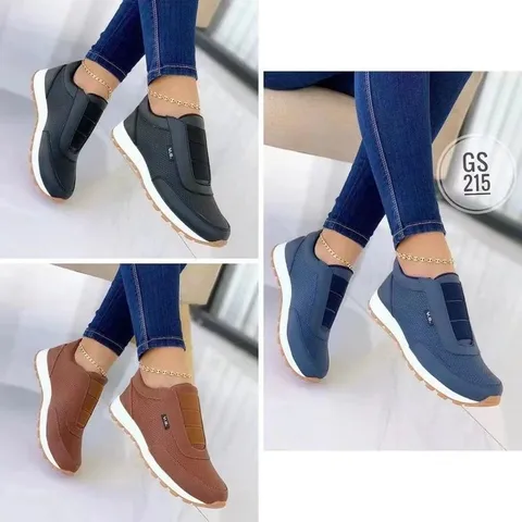 Wish    New Casual Flat Round Toe Sports Shoes Slip-on Plus Size Wholesale