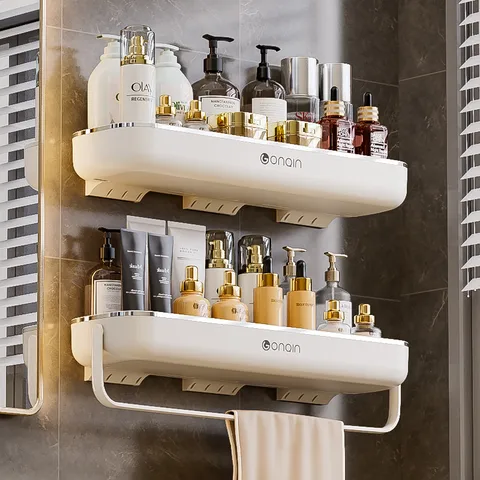 Bathroom Storage Rack Punch-free Towel Rack Wall-mounted Bathroom Storage Rack Bathroom Storage Rack