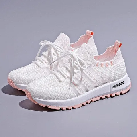 Shoes Women's  Women's Shoes Wholesale Spring And Autumn Flying Woven Women's Sports Shoes Light Student Small White Shoes Manufacturers Wholesale