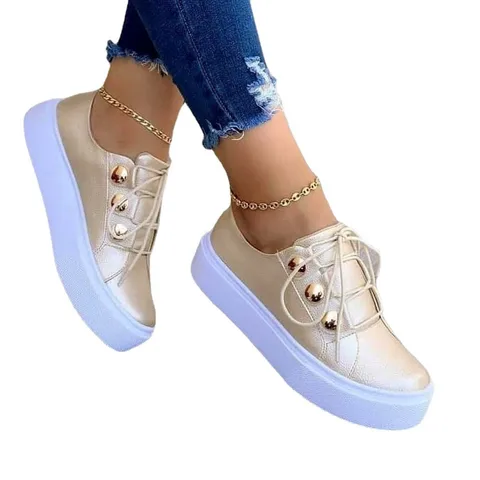 Plus Size Casual Flat Single-layer Shoes For Women  New Round Toe Thick-soled Casual  Women's Single-layer Shoes Wish