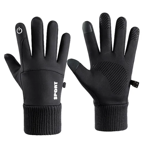 Waterproof Gloves Autumn And Winter Hot Men's And Women's Non-slip Touch Screen Plus Velvet Outdoor Sports Mountaineering Cycling Skiing Warm Gloves