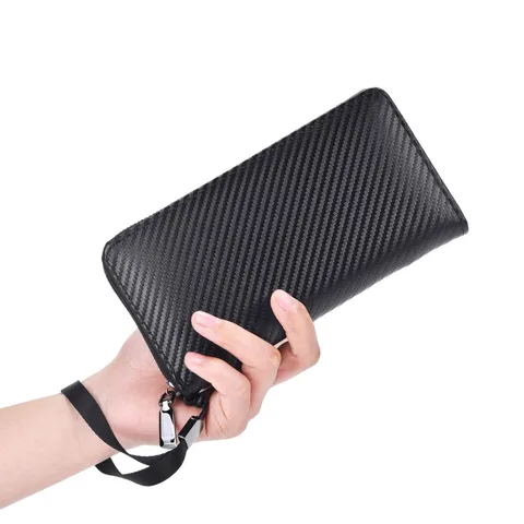 New Men's Anti-theft Brush Rfid Carbon Fiber Pattern Wallet Fashion Retro Business Young Students Multi Card Wallet