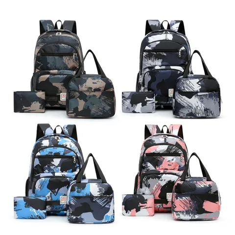 Three-piece Backpack Three-in-one Shoulder Bag Lunch Box Pencil Bag School Bag