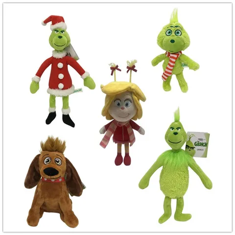 Hot Transfer Christmas Grinch Plush Toy Grinch Green Hair Grinch Cartoon Cartoon Doll