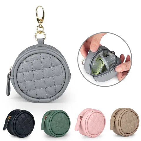 Pu Leather Pacifier Bag Can Hold Pacifier Key Makeup Change And Other Small Objects Can Be Hung Buckle Package Pacifier Box