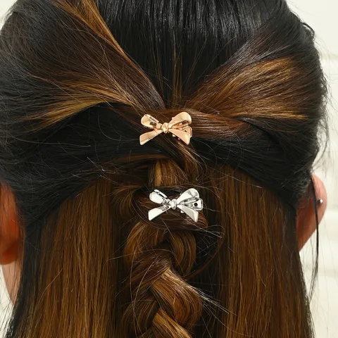 Women's Elegant Bow Knot Metal Plating Hair Clip