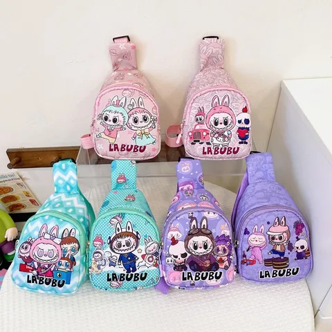 Bubble Mart Bag Children's Chest Bag Cartoon Cute Primary School Backpack Cartoon LaBuBu Kindergarten Crossbody Bag Women