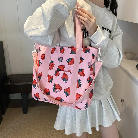 Japanese-style Large-capacity  Handheld Shoulder Bag Soft Girl Girl Student Cram Crossbody Bag Class Commuter Tote Bag