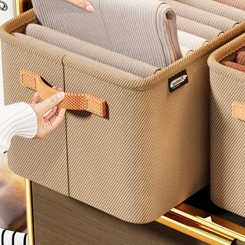 Clothes And Pants Storage Box Household Drawer Wardrobe Clothes Layered Artifact  Folding Storage Basket Storage Box