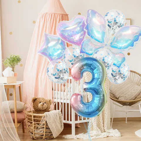 Simple Style Classic Style Number Aluminum Film Birthday Balloons