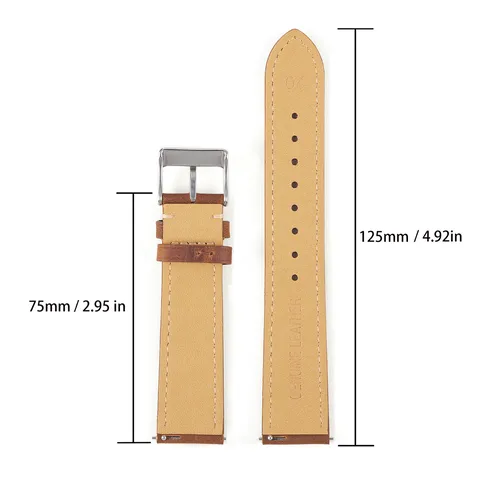 New In Stock Crazy Horse Leather Strap Men's Retro Frosted Thin Cowhide Quick Release Strap 18/20/22mm