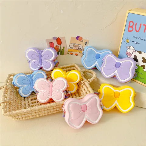 New Children's Silicone Bag Small Soft Bag Girl Baby  Korean Style Popular Butterfly Cute Girl Princess Bag