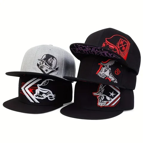 Unisex Casual Soldier Skull Flat Eaves Baseball Cap