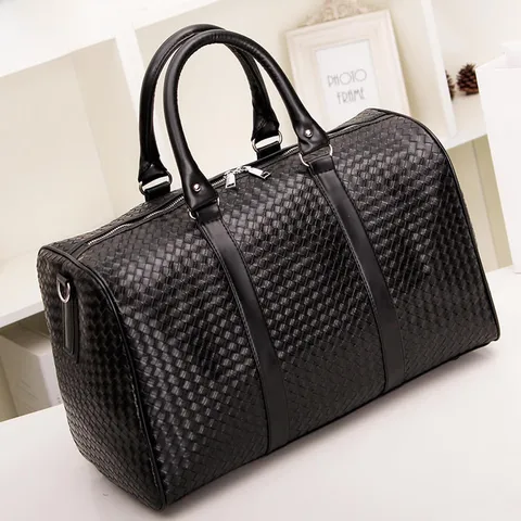 Woven Portable Travel Bag Large Capacity Single Shoulder Luggage Bag For Men And Women Travel Bag Black Business Travel Bag