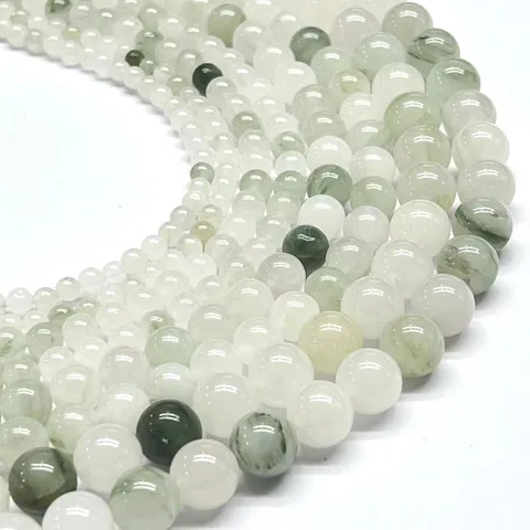 1 Piece 1 Piece Diameter 4mm Diameter 6 Mm Diameter 8mm 1.2-1.5mm Beaded Natural Stone Jade Ice Jade Tianshan Green Round Polished Beads