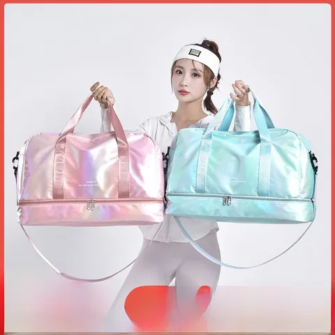 Bright Sports Fitness Bag Women's  New Yoga Bag Simple Fashion Crossbody Portable Travel Bag Wholesale