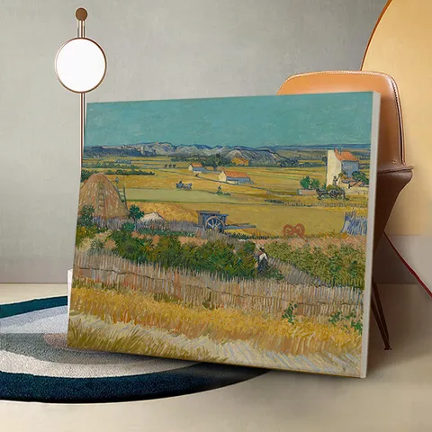 Yinhao Monet Van Gogh Famous Painting Art Oil Painting Harvest Wheat Field Landscape Painting Living Room Dining Room Decorative Painting Hallway Hanging Painting