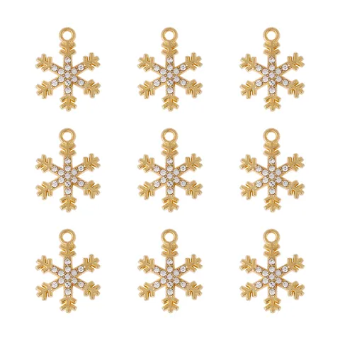 10 PCS/Package Copper Leaves Lock Snowflake Jewelry Accessories Pendant