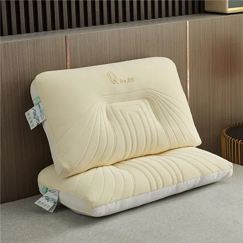 Factory Direct Sales Ice Silk Embroidery Neck Pillow Help Sleep Home Pillow Pillow Core Does Not Collapse Cool Feeling Summer Essential