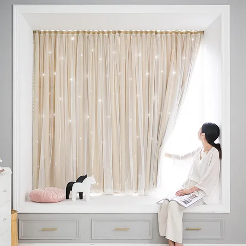 Internet Celebrity  Curtain Punch-free Installation Shading Adhesive Self-adhesive Bedroom Sunshade Finished Curtain Wholesale