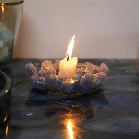 IG Style Casual Irregular Natural Stone Crystal Candlestick Artificial Decorations