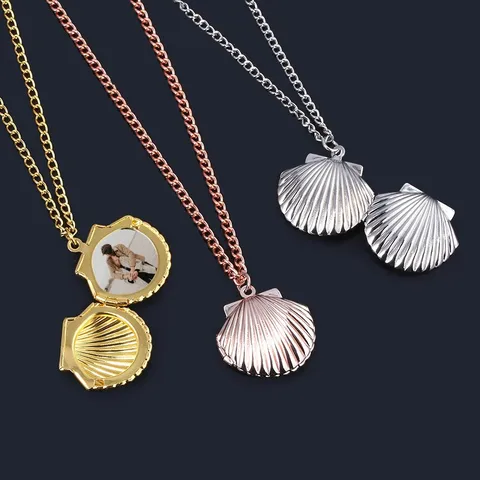 Wholesale Jewelry Casual Sweet Shell Titanium Steel Plating Pendant Necklace Locket Necklace