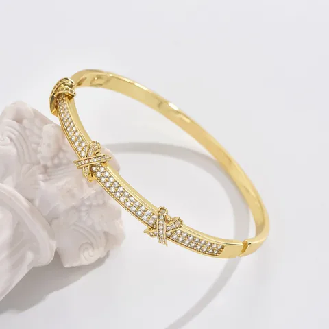 Simple Style Streetwear Geometric Zircon Alloy Wholesale Bangle