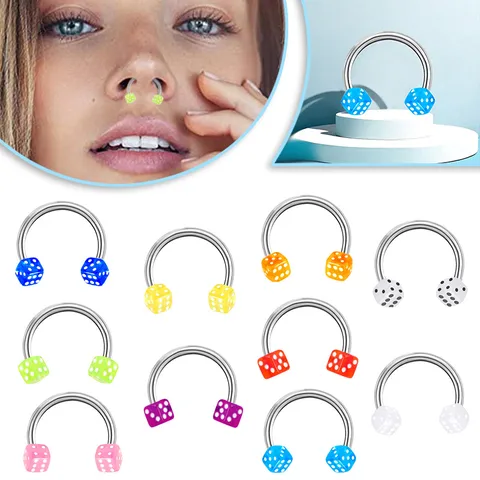 1 Piece Nose Rings & Studs Exaggerated Sexy Artistic Dice 316 Stainless Steel  Arylic Inlay Acrylic Resin Nose Rings & Studs