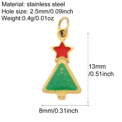 1 Piece 12*13mm 8*13mm 9 * 12mm 304 Stainless Steel Santa Claus Gingerbread Snowman Jewelry Accessories Pendant