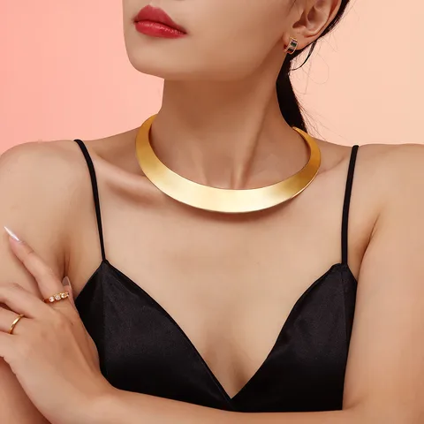 Exaggerated Luxurious Vacation Geometric 18K Gold Plated 304 Stainless Steel Wholesale Choker