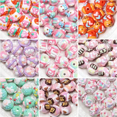 Summer New Heavy Oil Hand-painted Beads Diy Beaded DIY Mobile Phone Chain Car Hanging Bag Hanging Chain Head Rope Beads