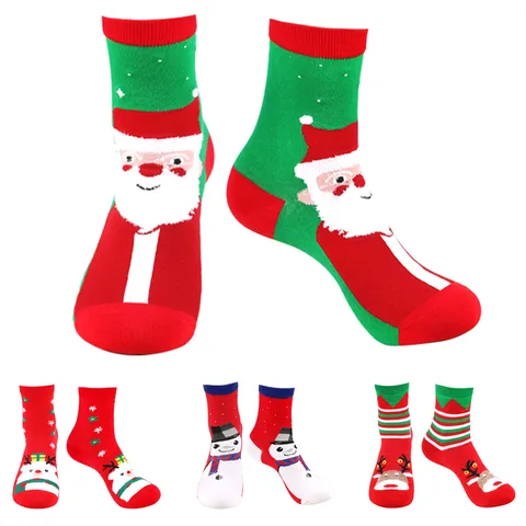 In Stock Santa Claus Socks Autumn And Winter Cartoon Christmas Stockings Women's Cross-Border David's Deer Snowman Christmas Festival Tube Socks