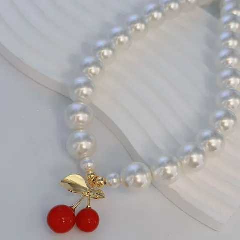 Sweet Fruit Alloy Shell Pearls Wholesale Necklace