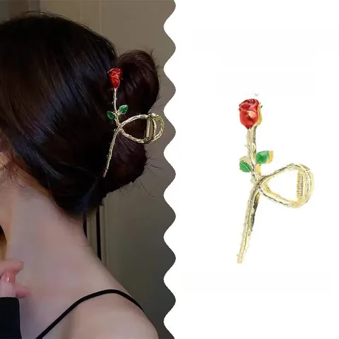 Metal Flower South Korea Cyber Celebrity Hairpin Hairpin Women's Large Back Head Grasp Hair Grasp Headwear Hair Shark Clip