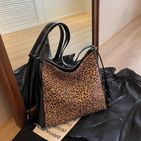 Backpack Women's Dual-Use Portable Bucket Bag 2024 Autumn And Winter Leopard Print Fashion Casual Large-Capacity Crossbody Bag