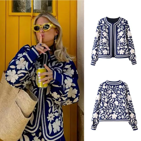 Women's Streetwear Printing Contrast Binding Coat Cotton Clothes