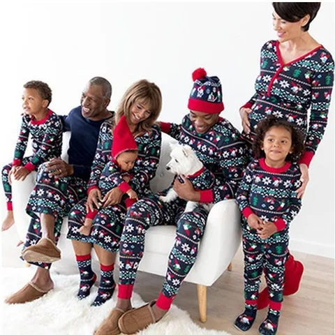 Christmas Casual Cartoon Polyester Boys Clothing Sets