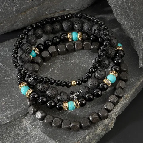 Casual Simple Style Streetwear Geometric Natural Stone Beaded Men's Bracelets