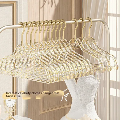 Acrylic Transparent Clothes Hanging Household Clothes Hanging Seamless Non-slip Clothes Hanging Light Luxury Clothes Store Special Clothes Hanging Support