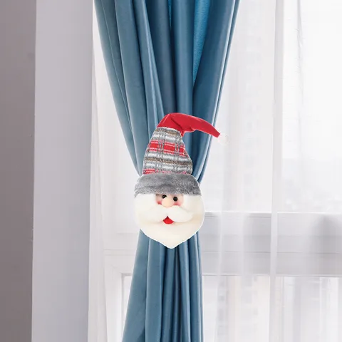 Cartoon Style Santa Claus Snowman Elk Nonwoven  Window Accessories